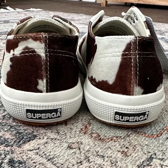 Superga Woman Brown and White Cow Print  Sneakers - Picture 7 of 7